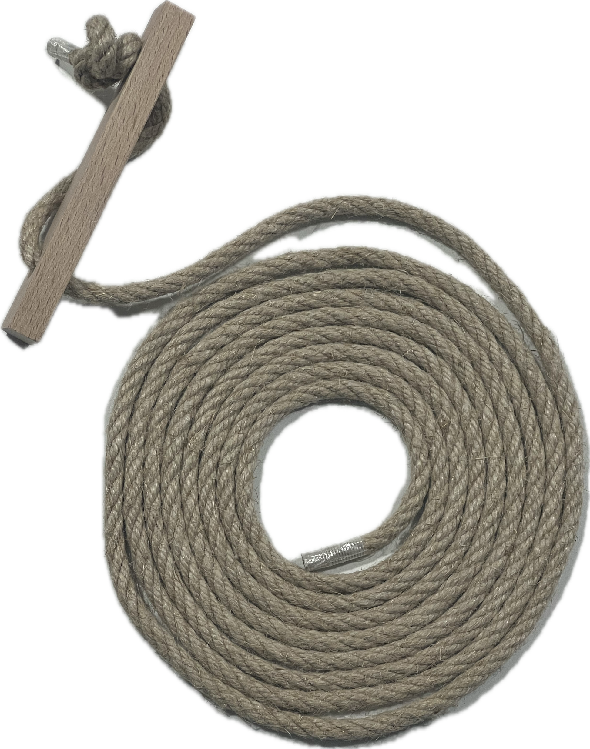 Hanf-Abspannseil 450cm mit Holzspanner
